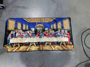 lot 2085 image: Vintage Last Supper Tapestry Wall Art
