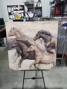 lot 9960 image: Canvas Art Print Running Horses Four Horse Design