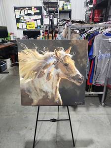 lot 9962 image: Oil Painting Horse Portrait Canvas Art