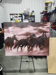 lot 9964 image: Canvas Print Horses Running Landscape 48 x 32 inches