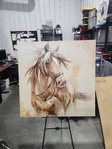 lot 9965 image: Horse Portrait Canvas Art Print with Halter