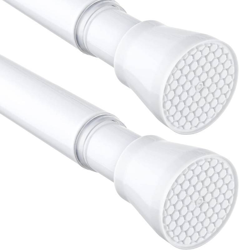 lot 46943 image: 2 Pack Tension Curtain Rod for Windows 30 to 64 In, White - Retail $42
