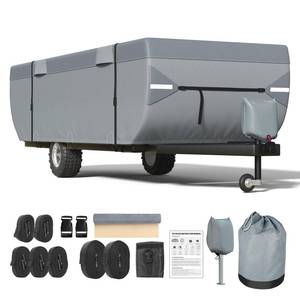 lot 59025 image: Pop Up Folding Camper Cover, 9 Layers 8-10ft Tent Trailer Cover - Retail $80