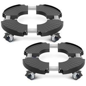 lot 59037 image: Plant Caddy with Wheels, 2Pack 15-21 Adjustable Rolling Plant Stands - Retail $45