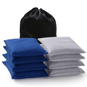 lot 59039 image: Cornhole Bags Set of 8 Regulation Corn Hole Bean Bags for Cornhole Game, Professional Weather Resistant Corn Hole Bags with Tote Bag(GreyBlue) - Retail $26