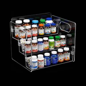 lot 59043 image: 3-Tier Vitamin Storage Organizer, Organizer For Vitamin Bottles And Medicine Bottle, Vitamin Bottle Organizer For Countertop, Bathroom Cabinet Storage Items Are Clearly Visible - Retail $16