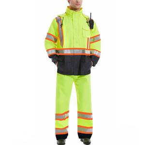 lot 59058 image: Hi Vis Rain Suits for Men Waterproof, High Vis Work Rain Jacket Class 3 Heavy Duty Construction High Visibility Waterproof Lightweight Rain Gear with Pants, SmallMedium. - Retail $69