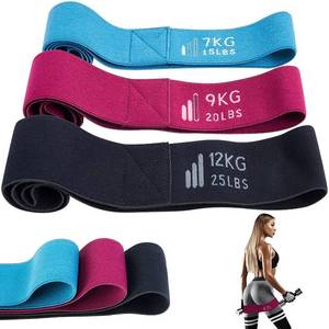 lot 59064 image: Workout Bands, Fabric Resistance Bands for Women, Anti-Slip & Roll Booty Bands, 3 Level Fitness Exercise Loop Bands with Training Manual for Legs and Butt - Retail $20