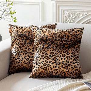 lot 59070 image: Cheetah Print Velvet Euro Pillow Sham Cover 26x26,Leopard Decor,Extra Large - Retail $30