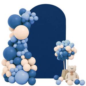lot 59073 image: 6FT Spandex Fitted Wedding Arch Cover Round Top Stand Covers Double-Side Chiara Cover Backdrop Cover for Wedding Birthday Party Ceremony Baby Shower Decoration(Navy Blue) - Retail $16