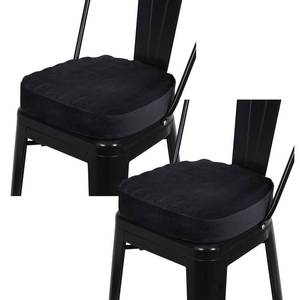 lot 59075 image: 14x14 Inches Non Slip Metal Dining Chair Pads Set of 2, Super Soft Bar Stool Cushions Kitchen Chair Pads with Ties - 2 Cushions only (Black, 14x14x3in) - Retail $30