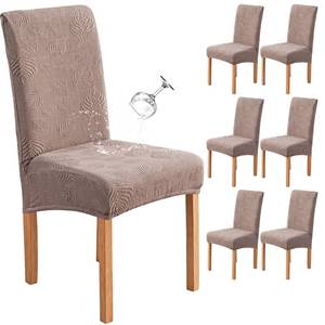 lot 59078 image: Waterproof Dining Chair Cover Set of 6,Kitchen Chair Cover,Taupe - Retail $40