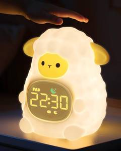 lot 59098 image: Sheep Alarm Clock with Night Light for Kids, Ok to Wake Clock, USB-C Cabled Not Included. - Retail $25