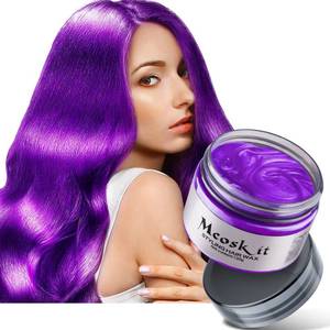 lot 59102 image: Color-Wax for Men & Women, Natural Washable Temporary Hair Dye Clay Pomades & Instant Styling Creams, Fun Mud for Cosplay, Halloween, Party. 4.23ozPurple - Retail $8
