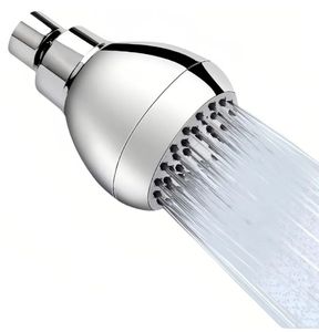 lot 59103 image: High Pressure Shower Head 3 Chrome - 360° Rotating Self-Cleaning Jets, Water Saving Flow Optimizer, Easy Install & Rustproof ABS, Spa Rainfall Spray - Retail $10