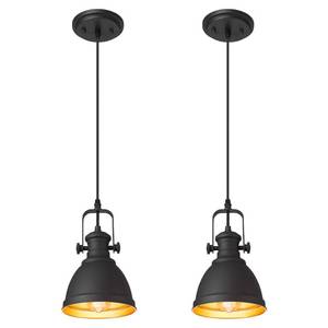 lot 64255 image: 2-Pack Black Pendant Lights Kitchen Island, 6.5 Metal Shade - Retail $75