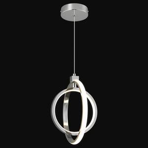 lot 64261 image: Modern LED Chandelier Chrome Ring Pendant Light Fixtures 4000K Dimmable Height Adjustable Pendant Lighting for Dining Room Kitchen Island Bedroom Living Room Foyer��1-Pack���� - Retail $85