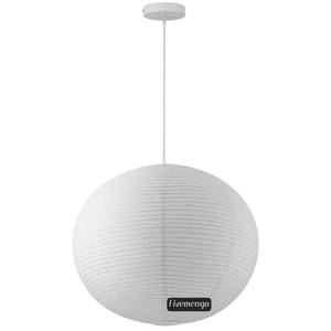 lot 64271 image: Large Paper Lamp Pendant Light Kit, 23.6in White Globe Lantern - Retail $80