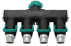 lot 64289 image: 4-Port Manifold with Individual Shut-Off Valves - Retail $20
