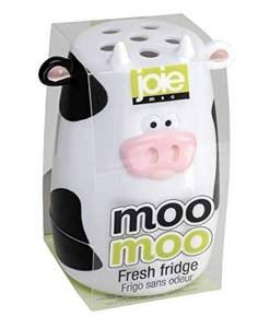 lot 64291 image: Joie Moo Moo Fresh Fridge Deodorizer, Reusable Baking Soda HolderCompact Odor Absorber and Smell Eliminator for Refrigerator or Freezer - Retail $10