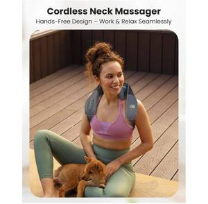 Cordless Neck Massager with Heat, 4D Shiatsu Shoulder Back Deep Tissue, Neck Back Massager Pillow, Wider Massage Head - Retail: $70