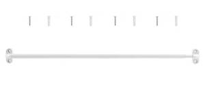lot 64305 image: French Door Curtain Rod Adjustable 18-30 Inch, 38 In. Diameter, Cafe Curtain Rod, Sash Curtain Rods for Door Window (White) - Retail $10
