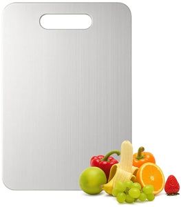 lot 64309 image: Titanium Cutting Board, 100% Pure Titanium Chopping Board for Kitchen, Hygiene & Durability Double Sided Cutting Board, Non toxic Chopping Board, Dishwasher Safe (9.75 x 7.5) - Retail $20