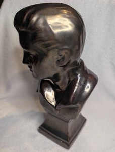 lot 556 image: Elvis Presley Head Bust Sculpture on Square Base