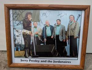 lot 1010 image: Jerry Presley and the Jordanaires Signed Framed Photo