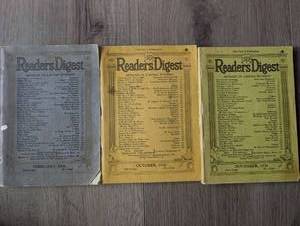 lot 2508 image: 1936 Readers Digest Magazine 3 Issues February October November&nbsp