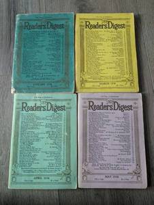 lot 2510 image: 1938 Readers Digest Magazine 4 Issues January March April May 1938 17th Year