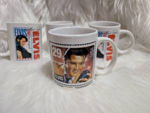 lot 3004 image: Elvis Presley Signature Product Mugs Set of 4