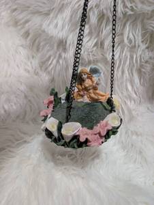 lot 4603 image: Hanging Decor with Angel Figure and Flowers