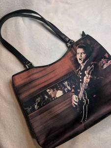 lot 5600 image: Shoulder Bag with Elvis Presley Photograph Print