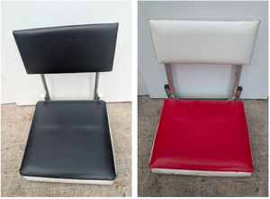 lot 6001 image: Folding Chair Lot 2-Pack Black Red White Seat Back