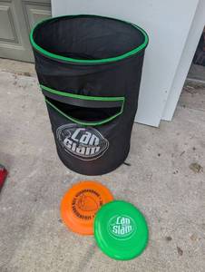 lot 6007 image: Lod Discgolf Can Slam Disc Golf Target Basket with 2 Frisbees