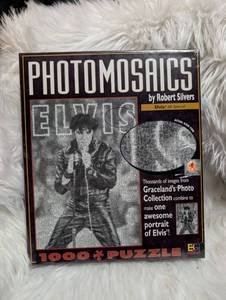 lot 6109 image: Elvis Presley Photomosaics by Robert Silvers 1000 Piece Puzzle Lot - sealed