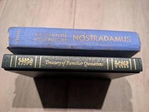 lot 6502 image: The Complete Prophecies of Nostradamus by Henry C. Roberts  Treasury of Familiar Quotations&nbsp