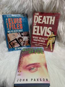 lot 6509 image: Elvis Books Lot The Elvis Files, Death of Elvis, Elvis Live at Five