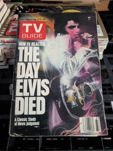 lot 6554 image: TV Guide Magazine August 15-21 1981 How TV Reacted The Day Elvis Died