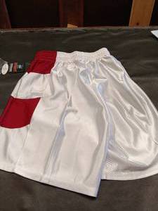 lot 33726 image: Red and White chevron sport shorts, size Med