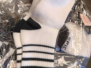 lot 33721 image: Bundle of white and black tall socks, size Large
