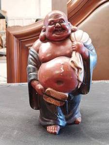lot 33670 image: Vintage ceramic or resin figurine of the Laughing Buddha (Hotei)
