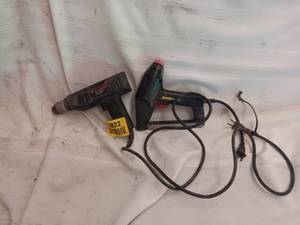 lot 33822 image: One Stanley electric staple gun, and One Black and Decker corded Drill