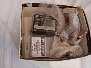 lot 33829 image: Multiple boxsbags of drywall screws and aluminum finishing nails, Stanley 4  metal corner brace