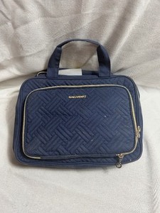 lot 33898 image: Blue quilted hanging toiletry and makeup organizer bag, which appears to be a Bagsmart Hanging Travel Toiletry Bag style