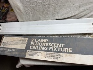 lot 33928 image: Lot of 2 Metal Light Shop Fixtures.