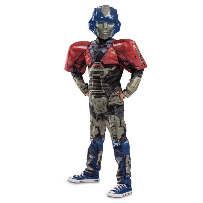 lot 18104 image: Disguise Orion Transformers One Costume, Official Transformers Animated Movie Optimus Muscle Costume for Kids, Child Size (4-6) - Retail $39