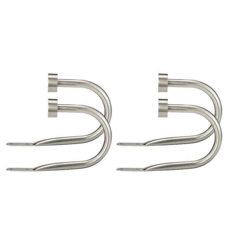 lot 18129 image: Premium Curtain Holdback, Quality Metal Decorative Curtain Holdbacks with Zinc Alloy Cap Finials,Rust-Proof, Set of 4 Window Curtain Holdbacks,Satin Nickel - Retail $20