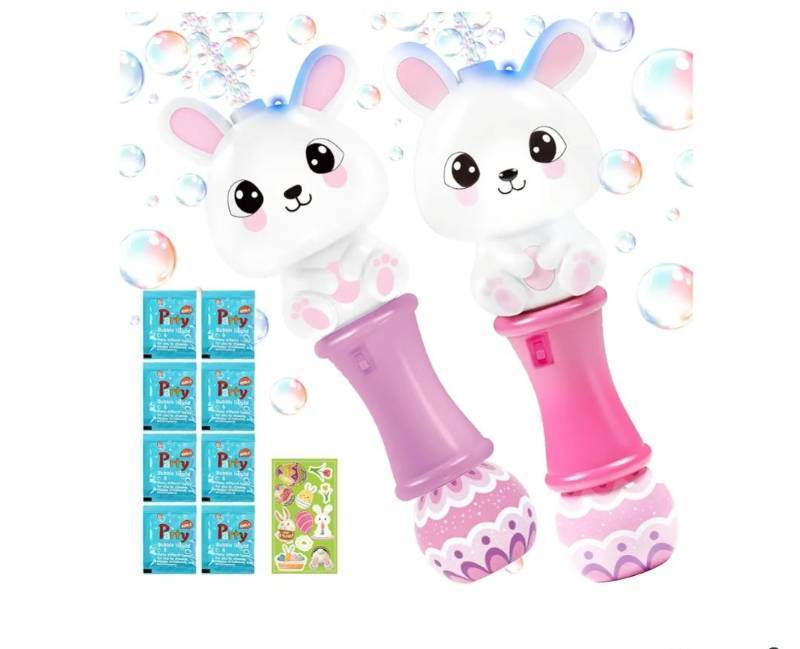 lot 18232 image: Automatic Bubble Guns 1 Pack 11.2 inch with Light (pink) - Retail $20